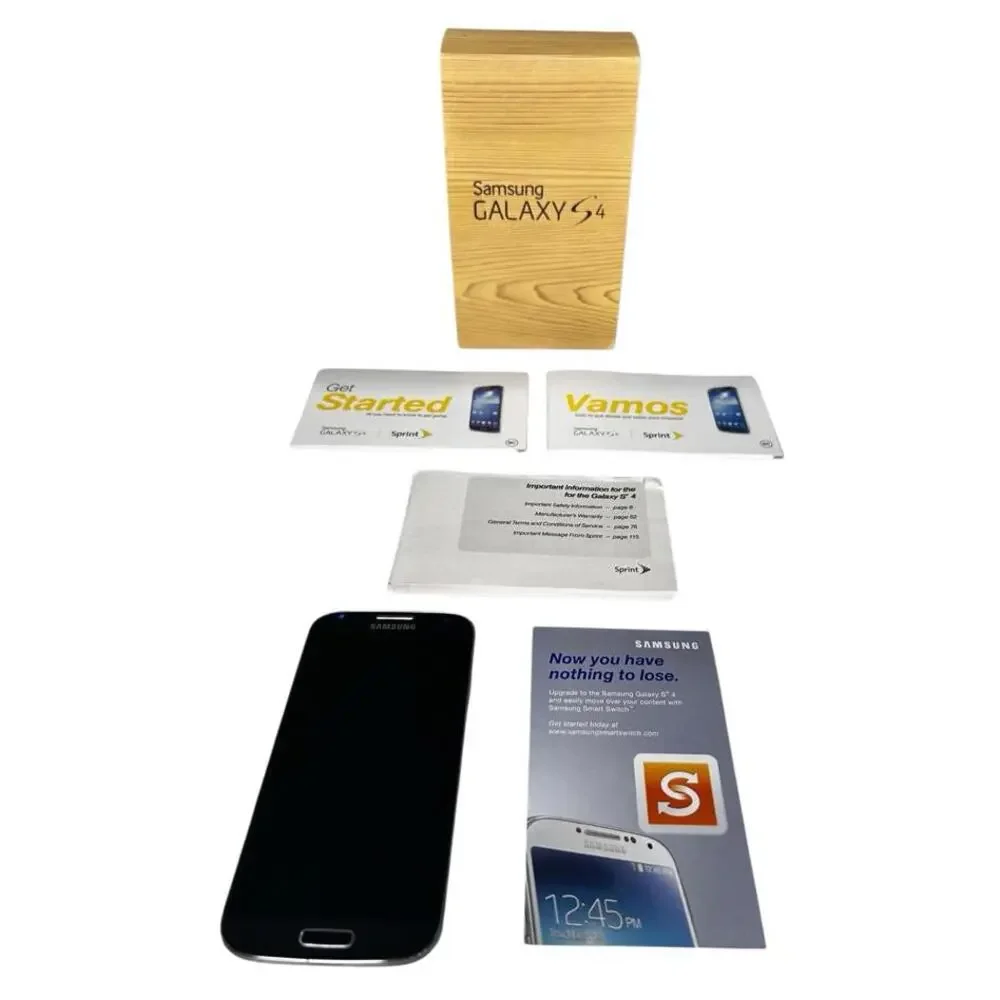 Samsung Galaxy S4 SPHL720BKK Sprint 16GB Black w/ Box & Accessories WORKING